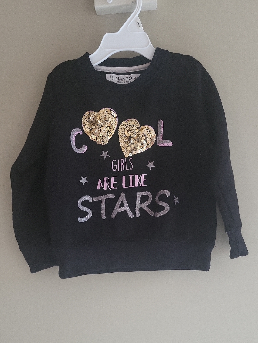 Black Sequin Heart 'Girls Are Like Stars' Sweatshirt